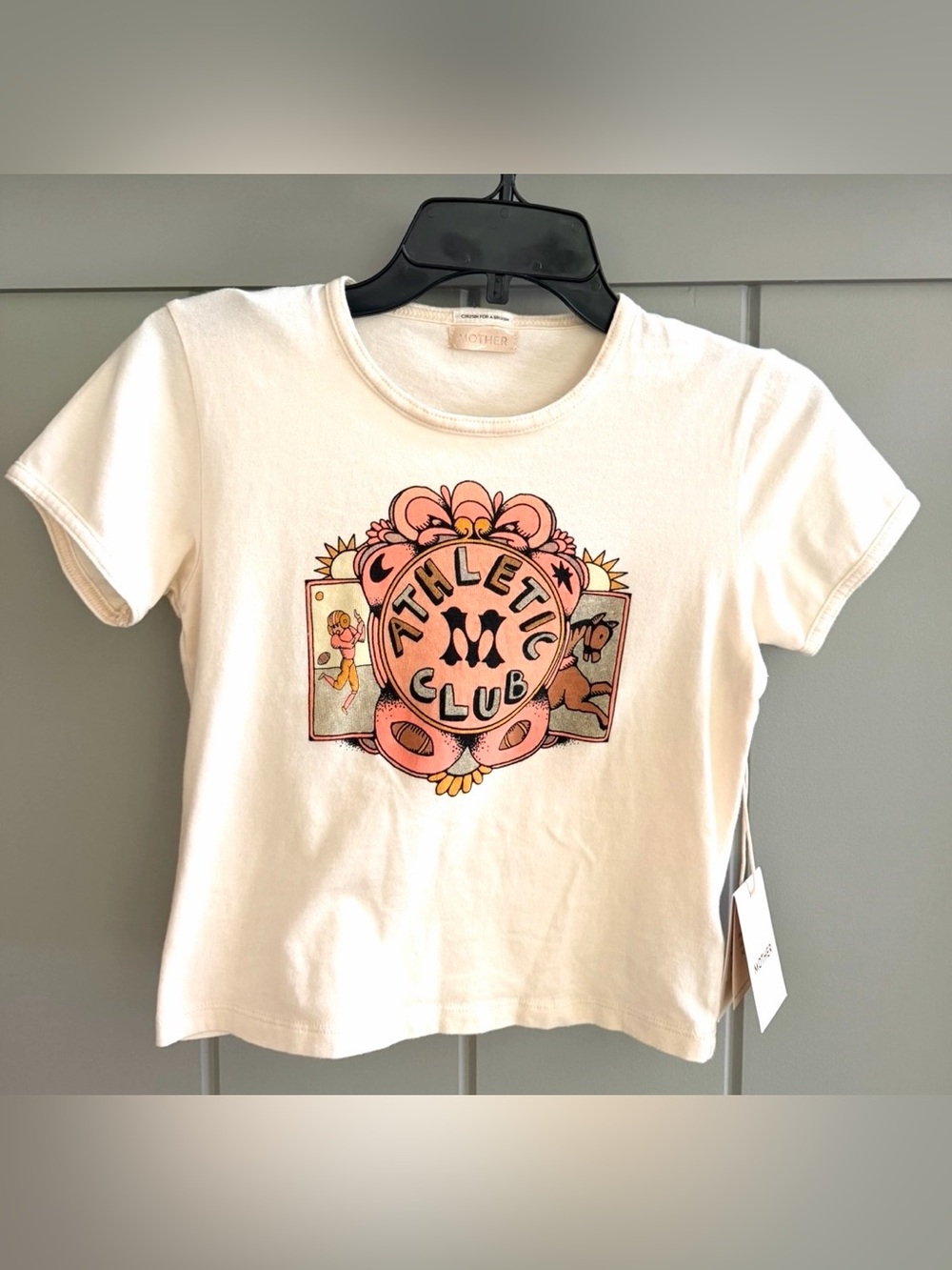 MOTHER The Itty Bitty Ringer Tee Athletic Club Graphic XS NWT